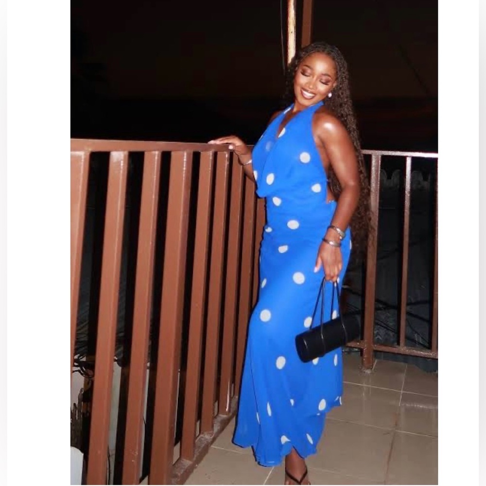 Zara printed polka dot midi dress - Picture 3 of 11